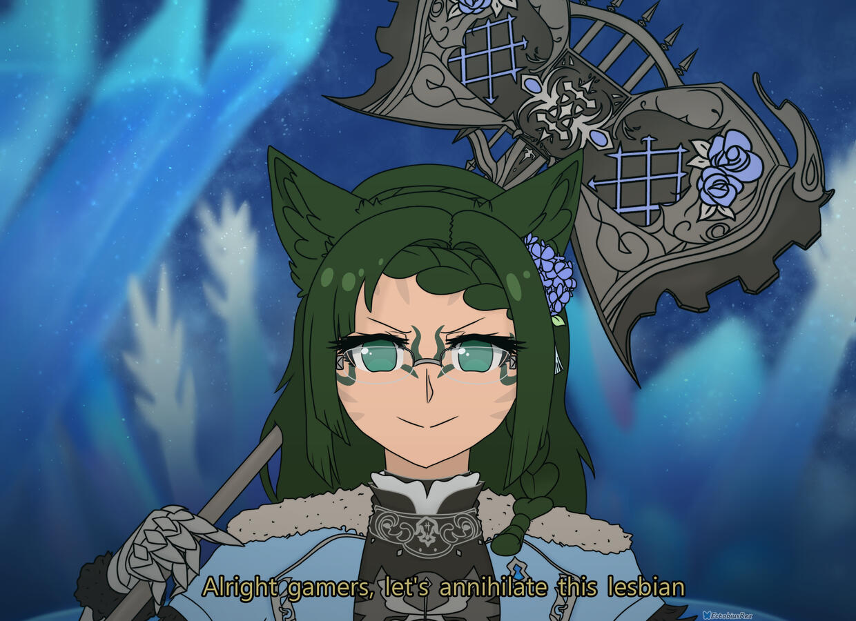 A Keeper of the Moon holding an Edenmorn Axe inside the "Eden's Verse: Refulgence" arena while staring at the camera.