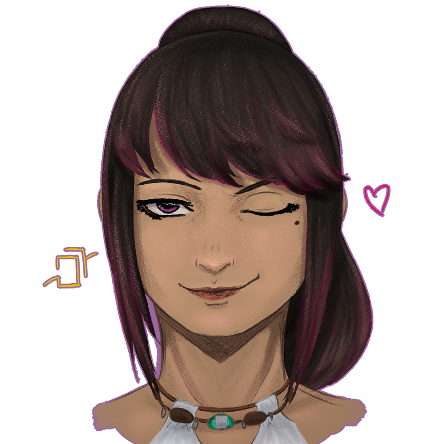 Headshot of a Highlander winking at the viewer.